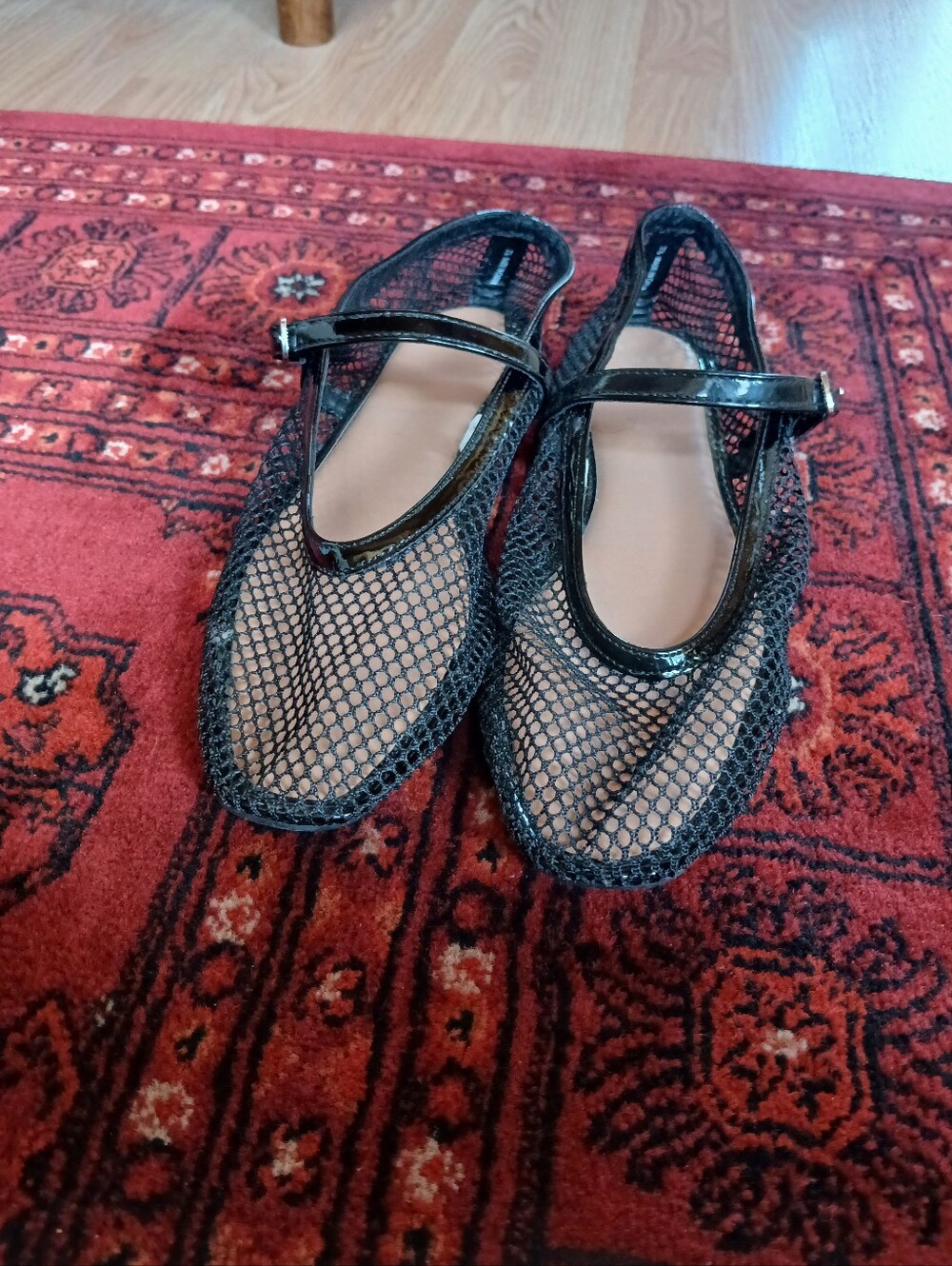 Black Mesh Ballet Flats NWOT 7.5